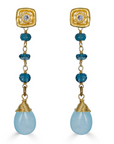 Auqamarine & London Blue Topaz Earrings