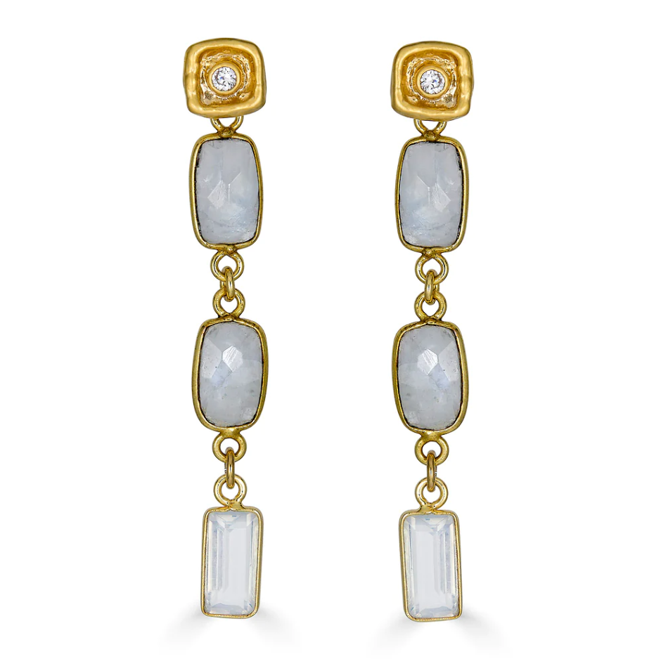 Moonstone and Opalite Earrings