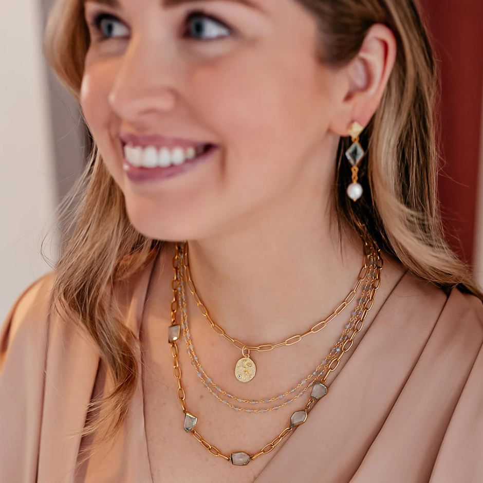 Asymmetrical Quartz Crystal Necklace