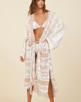 Tribal Print Rayon Crepe Kimono