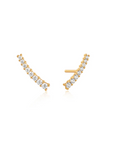 Gold Glam Crawler Stud Earrings