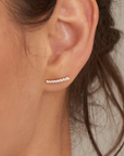 Gold Glam Crawler Stud Earrings