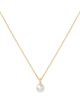 Gold Shell Pearl Dop Pendant Necklace