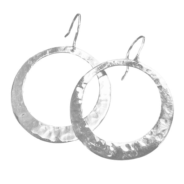 Hammered Open Circle Earring
