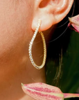 Gold CZ Tennis Chain Hoops