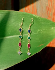 Gold Multi Colored CZ Earrings