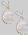 Gold Bezel Iridescent Shell Earrings