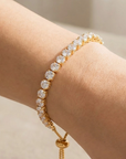 Pave Tennis Cz Adjustable Bracelet