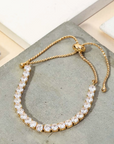 Pave Tennis Cz Adjustable Bracelet