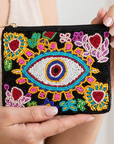 Flower Heart Evil Eye Beaded Coin Purse