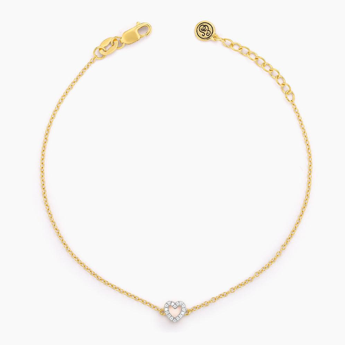 Petite Heart Chain Bracelet Gold