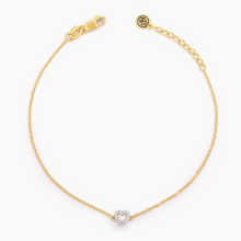 Load image into Gallery viewer, Petite Heart Chain Bracelet Gold