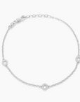 Circle Station Chain Bracelet Silver