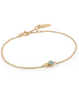Gold Orb Amazonite Chain Bracelet