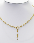 Paperclip Chain Drop Charm Necklace