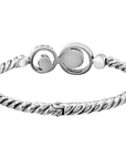 Sil/Tanz Halo Hinged Bangle