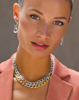 Cleo Pave Silver Drop Link