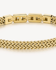 Mens Gold Bracelet "W" Thick Link