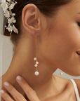 Gold Dainty Pearl Threader Earrings