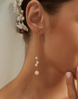 Gold Dainty Pearl Threader Earrings