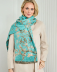 Turquoise Blossoms Scarf