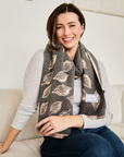 Charcoal Leaves Scarf