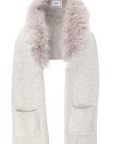 Winter Stole Grey Fur Collar Scarf