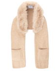 Winter Stole Fur Collar Coffee Scarf
