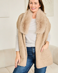 Winter Stole Fur Collar Coffee Scarf
