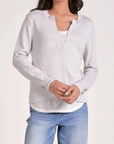 Grey Warm/White Vneck Layered