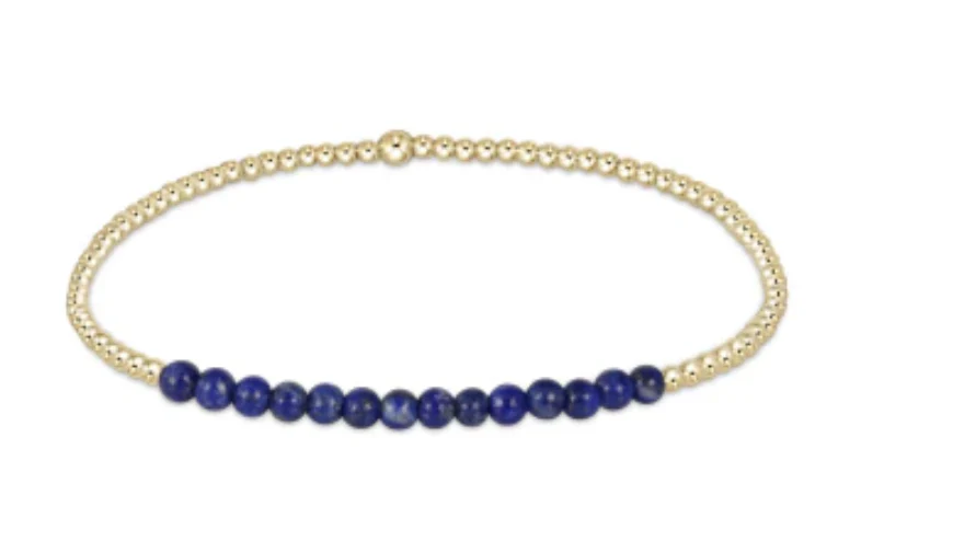 Gold Bliss 2MM Bead Bracelet - Lapis