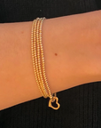 2.5 MM Bead Bracelet Love Gold