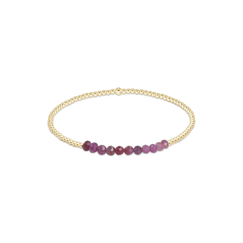 Gold Bliss 2MM Bracelet - Ruby