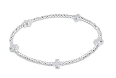 Small Signature Cross 2mm Bead - Silver