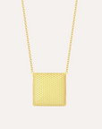Extra Large Cube Pendant Necklace Yellow