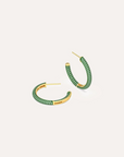 Two-Tone Small Hoop Earrings - Green