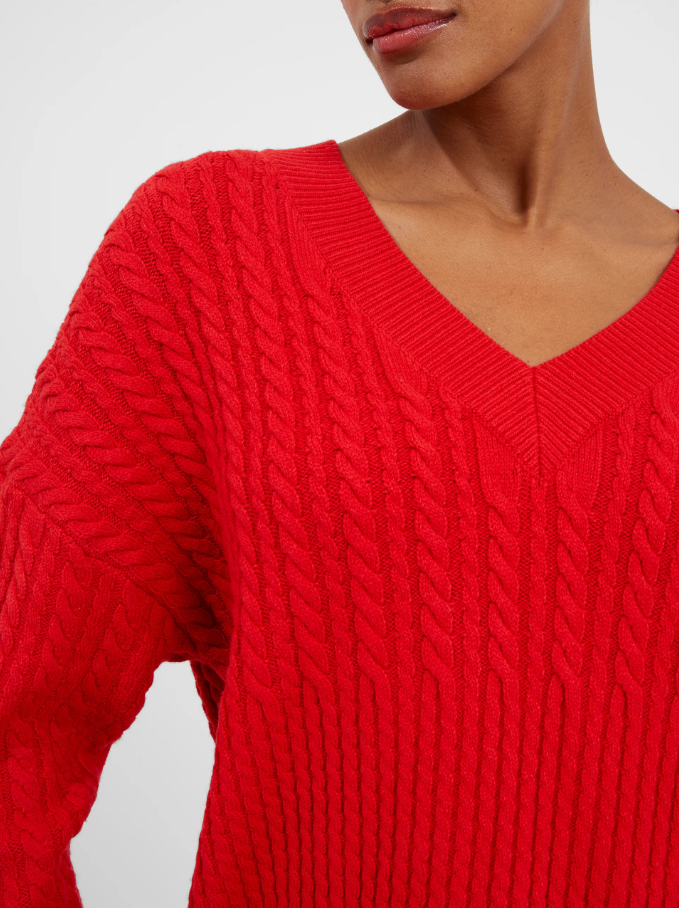 売れ筋商品|||エックスレイ ニット&セーター アウター レディース Men's Basic V-Neck Pullover Midweight Sweater Ruby Red X RAY Men's Cable Knit Middleweight Soft Tipped V-Neck