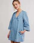 Goldie Balloon Sleeve - Celestial Blue
