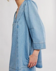 Goldie Balloon Sleeve - Celestial Blue
