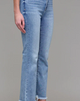 Happi Medium Wash Frayed Hem Flare