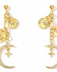 Celestial Coin Charm Earrings