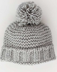 Ice Grey Garter Stitch Beanie Hat