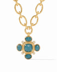Tudor Statement Necklack - Peacock Blue