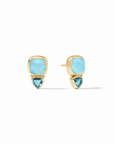 Aquitaine Duo Stud Iridescent Capri Blue