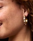 Tribeca Hoop Mixed Metal Pearl - S
