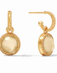Gold Fleur De Lis Hoop & Charm Champagne