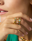 Gold Jolie Ring Multi Stone - Size 7