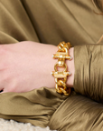 Gold Dolce Link Bracelet - Pearl L