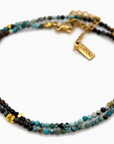 Turquoise Stone and Gold Short Necklace