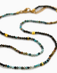 Turquoise Stone and Gold Short Necklace